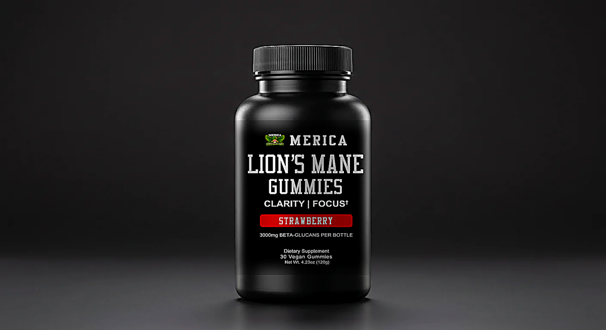 'MERICA Lion's Mane fruiting-body mushroom gummies