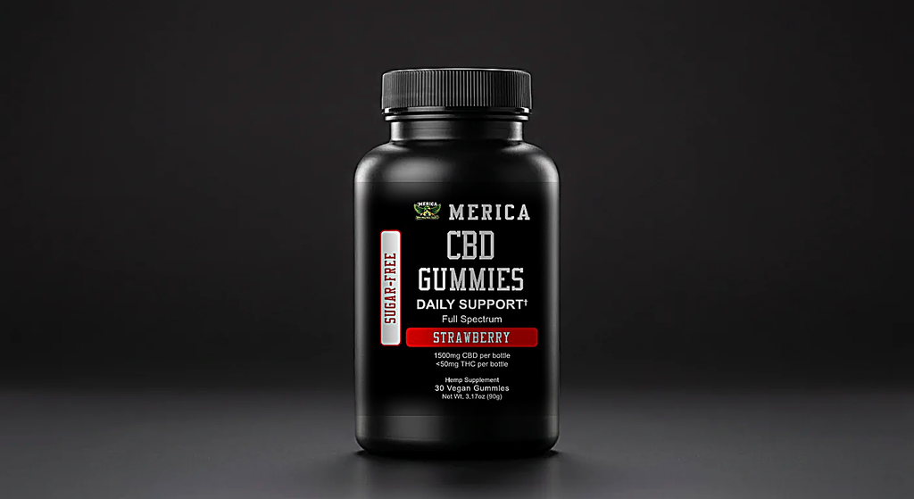 'MERICA Wellness CBD Gummies — Daily Support, Strawberry