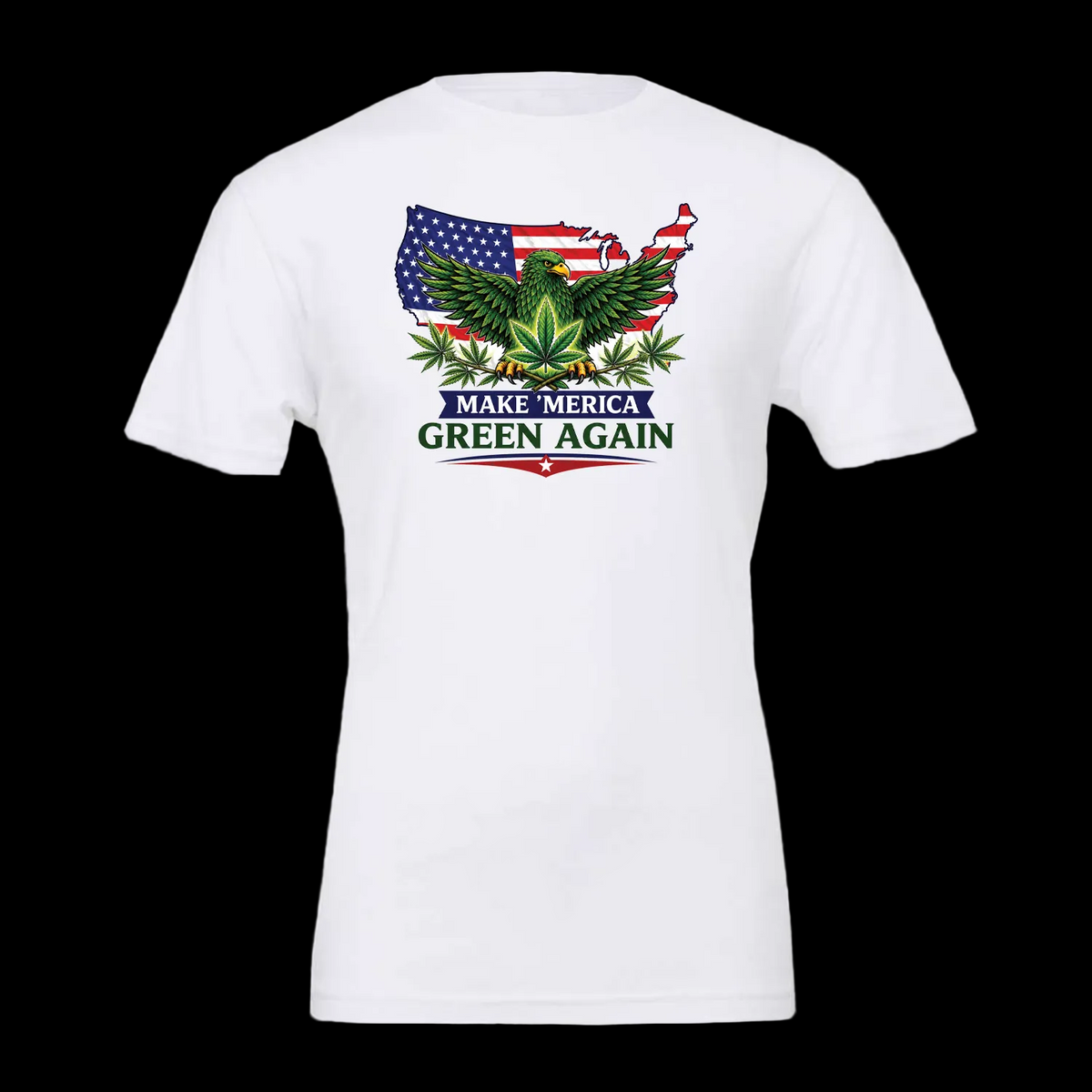Green 'MERICA T-Shirt (Color: White)